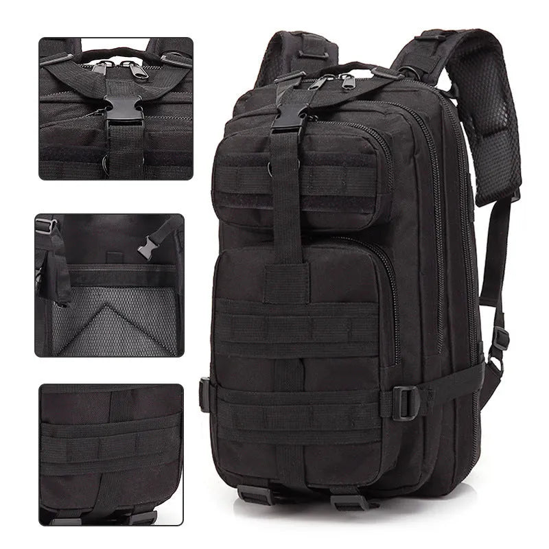 Large khaki hiking backpack with air pillow belt system showing main compartment and straps