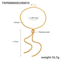Gold knotted tassel snake chain necklace and matching earrings set