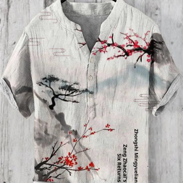 Short sleeve casual shirt with a vibrant 3D digital animal pattern print on the front.
