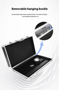 Aluminium flight case open showing custom foam compartments for T-EC8 trumpet style guitar effect pedals