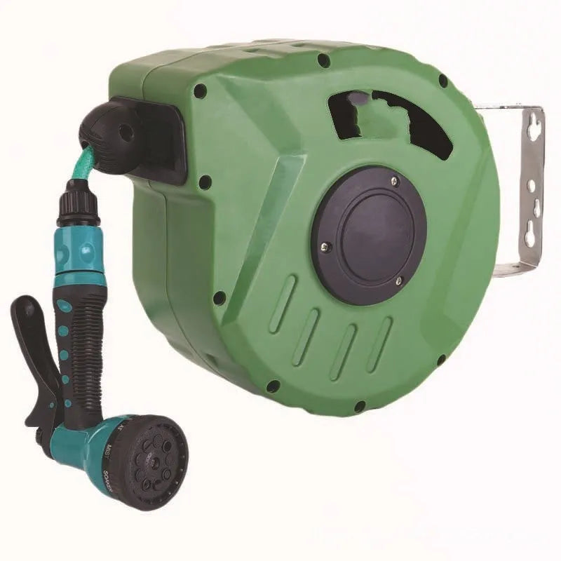 Automatic retractable hose reel unit with 10 metre PVC hose for car washing and garden watering