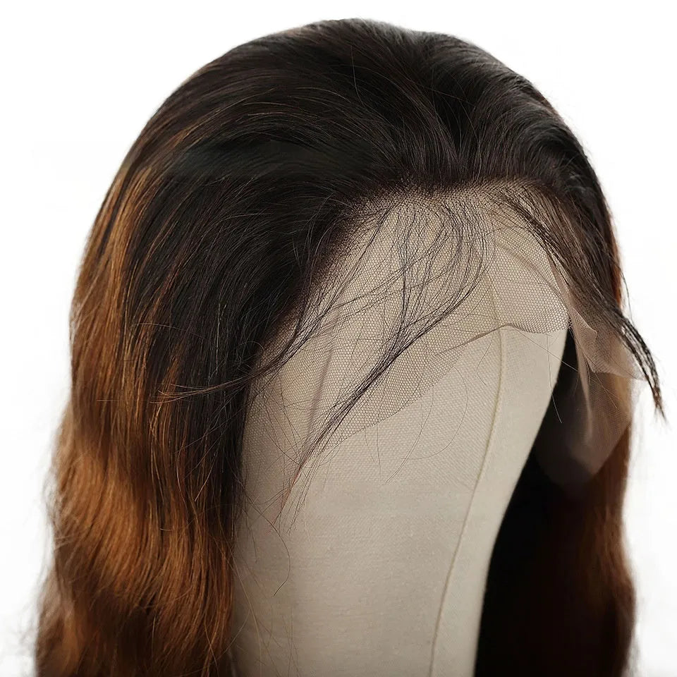 Human hair lace front wig showing natural hairline with lace detail and length options