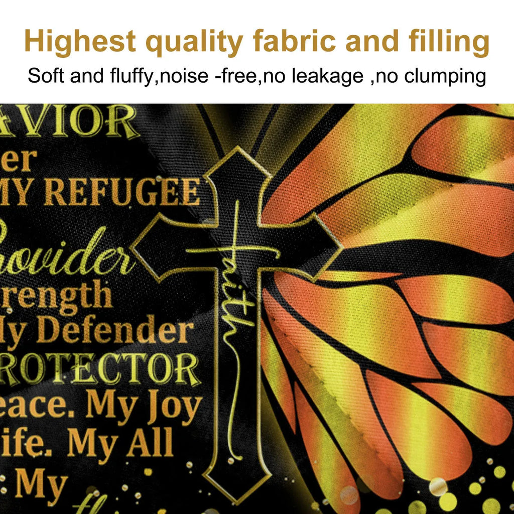 3-piece black quilt set with butterfly and sunflower 3D pattern on bed