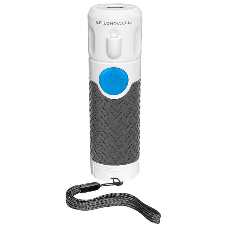 White ABS plastic handheld ultrasonic dog trainer for barking control.