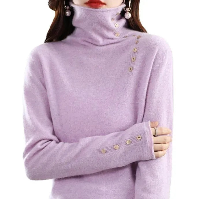 Slim fit core-spun yarn knitted bottoming shirt in light camel colour showing 3D pattern texture