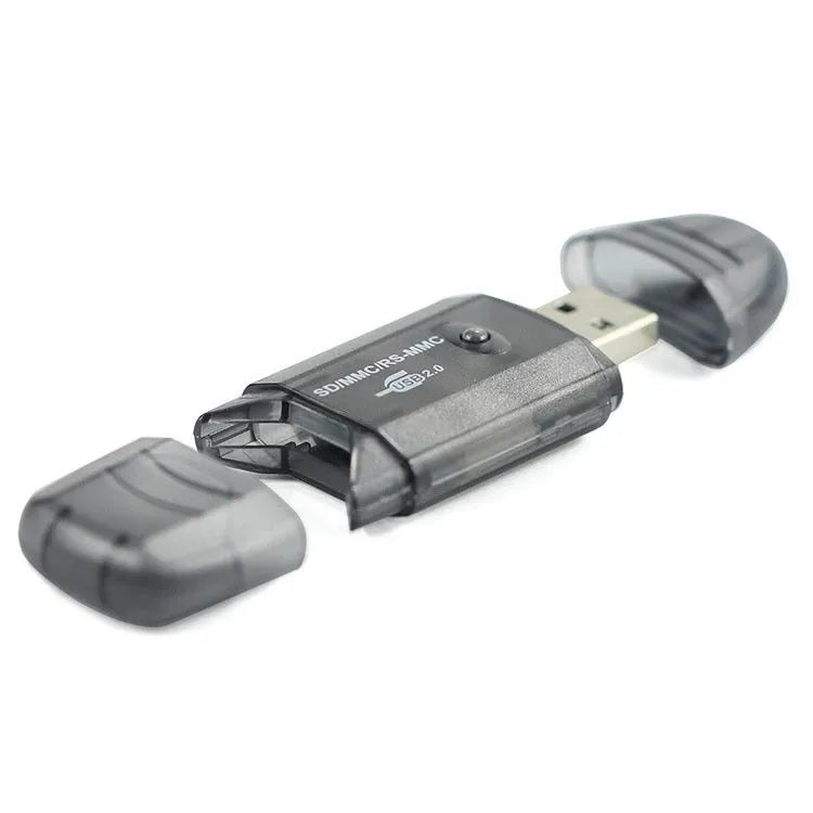 Transparent plastic USB card reader with optional LED lighting for business promotional gifts
