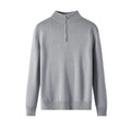 Men's casual thickened wool pullover sweater in slim fit, shown in one of six available colours.