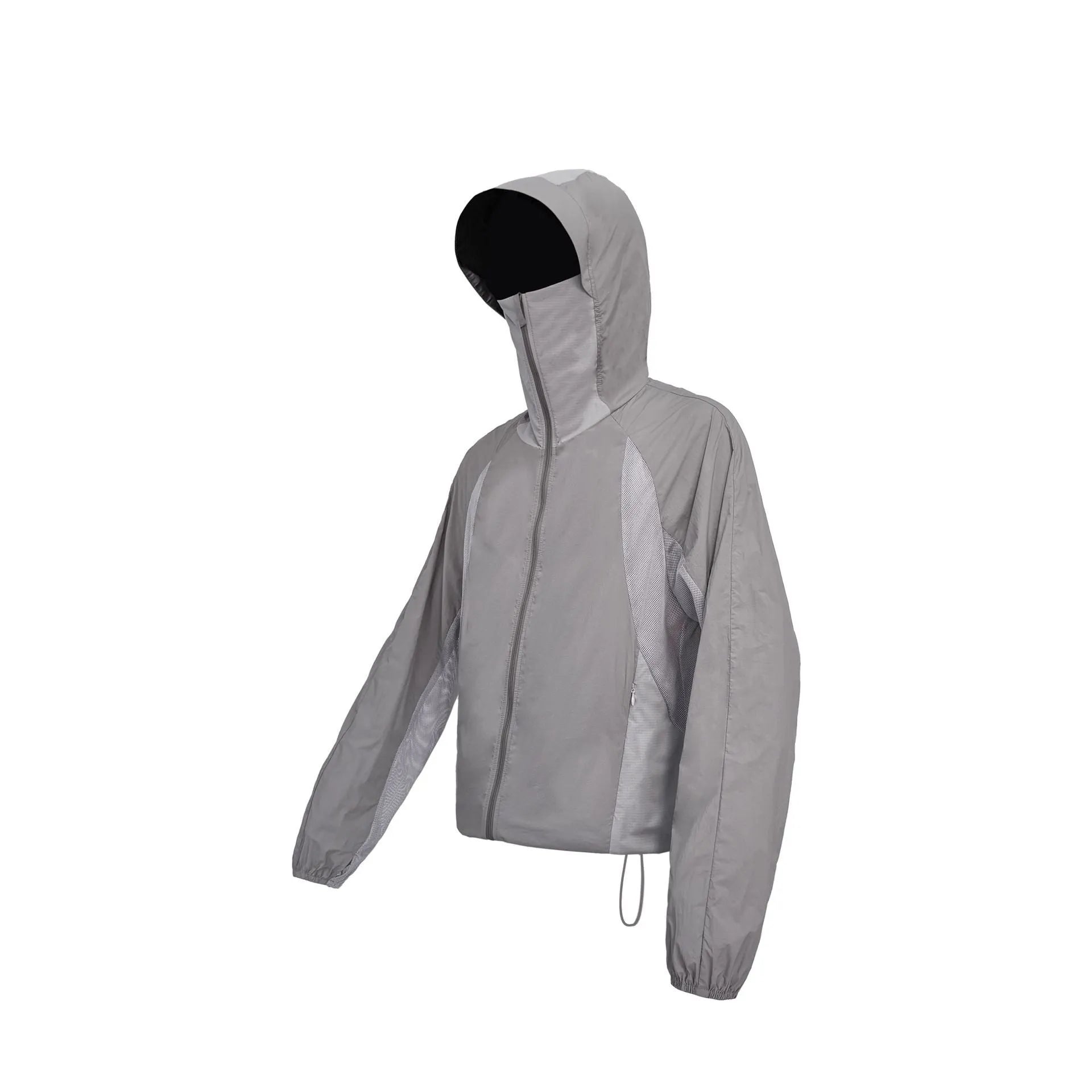 Mesh stitching thin sun protective clothes in desert brown, light gray, red and blue colours with nylon fabric construction