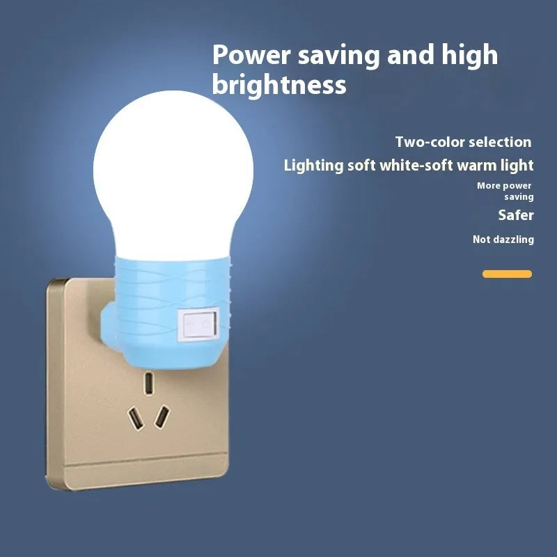 Plug-in bedside baby night feeding lamp in multiple colour options with round design
