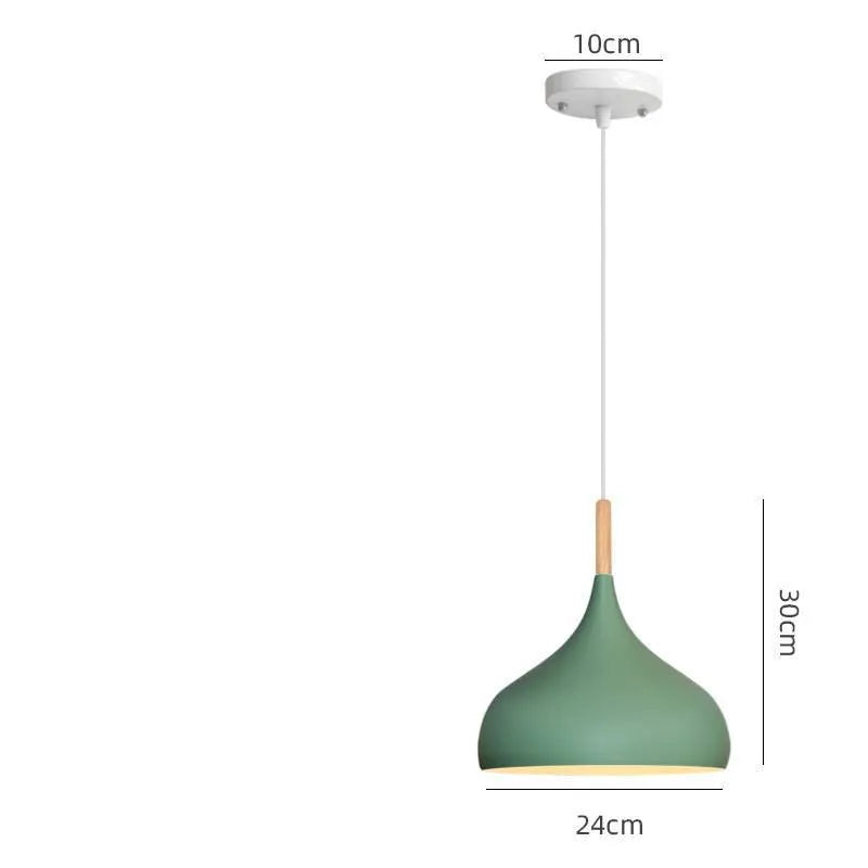 Modern single head fishline pendant lamp chandelier with adjustable height in black, blue, green, grey, pink or yellow