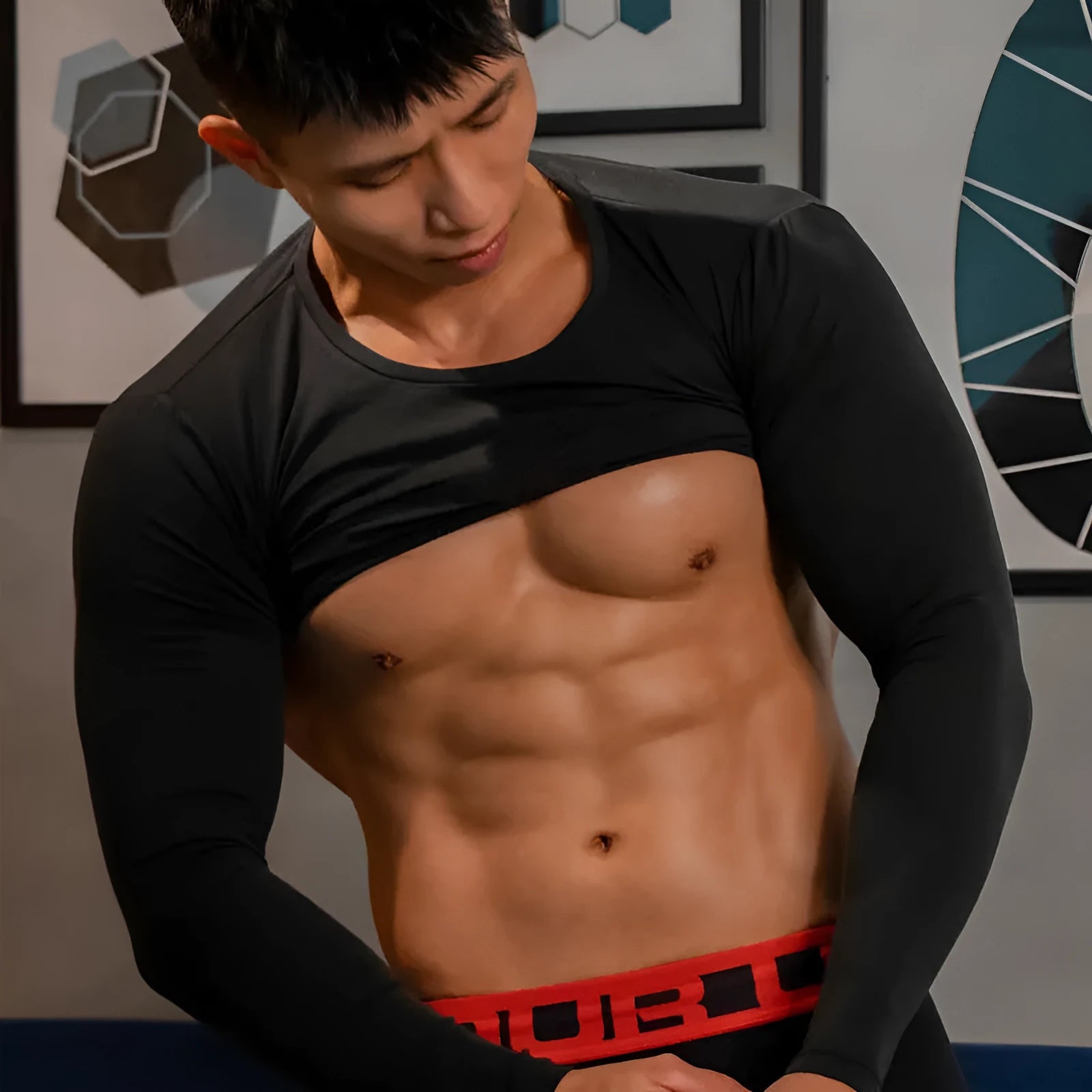 Men's sun proof high stretch tights in solid colour, long sleeve, polyester fibre, multiple sizes and colours