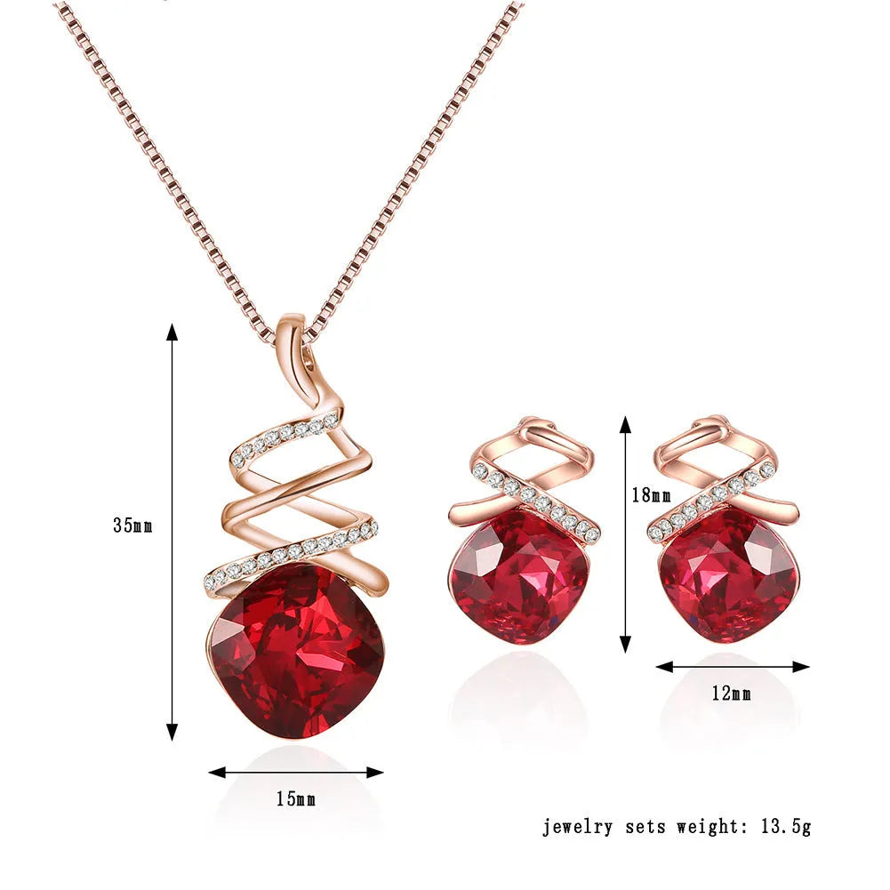 Women's alloy bridal jewellery set with adjustable necklace and matching earrings.