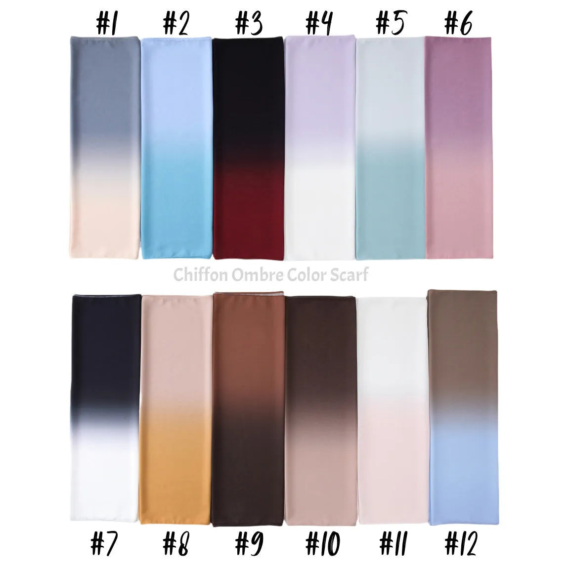 Long lightweight chiffon women's scarf with bubble towel texture in multiple colours.