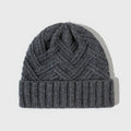 Women's wool knitted dome crown winter hat shown in multiple colour options including ivory white, khaki, and obsidian black.