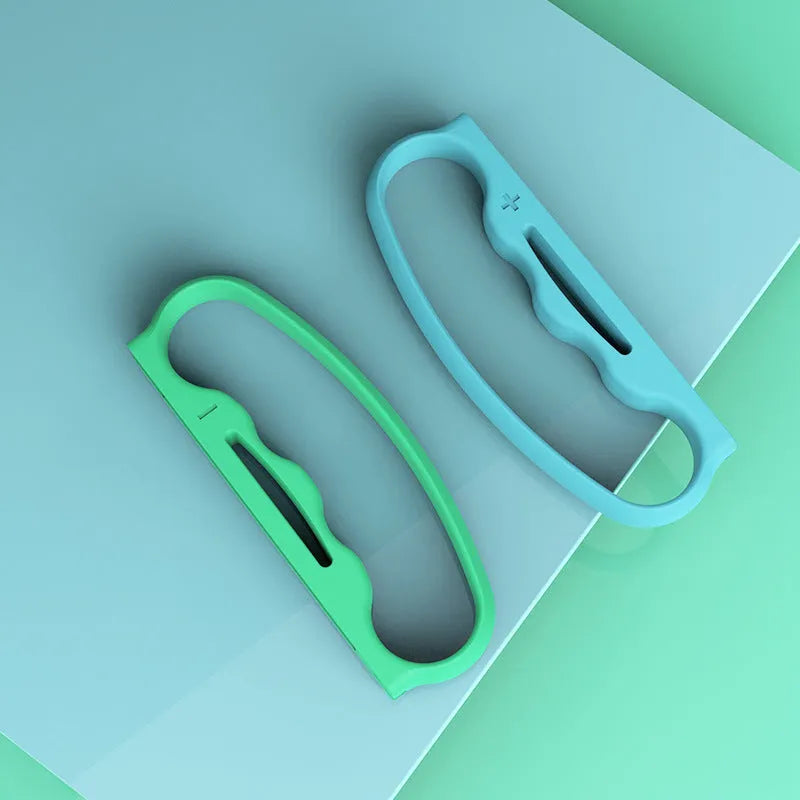 Nintendo Joy-Con controller handle grips with hand ropes in black and blue colour options