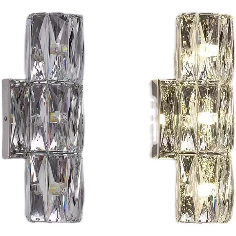 Crystal wall lamp in chrome or gold finish, available in 200mm, 300mm, 400mm, 600mm and 1000mm lengths