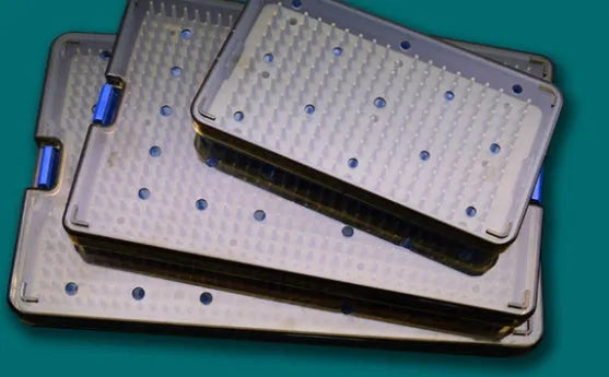 Silicone disinfection box for UV sanitising tablets in three size options with picture colour finish