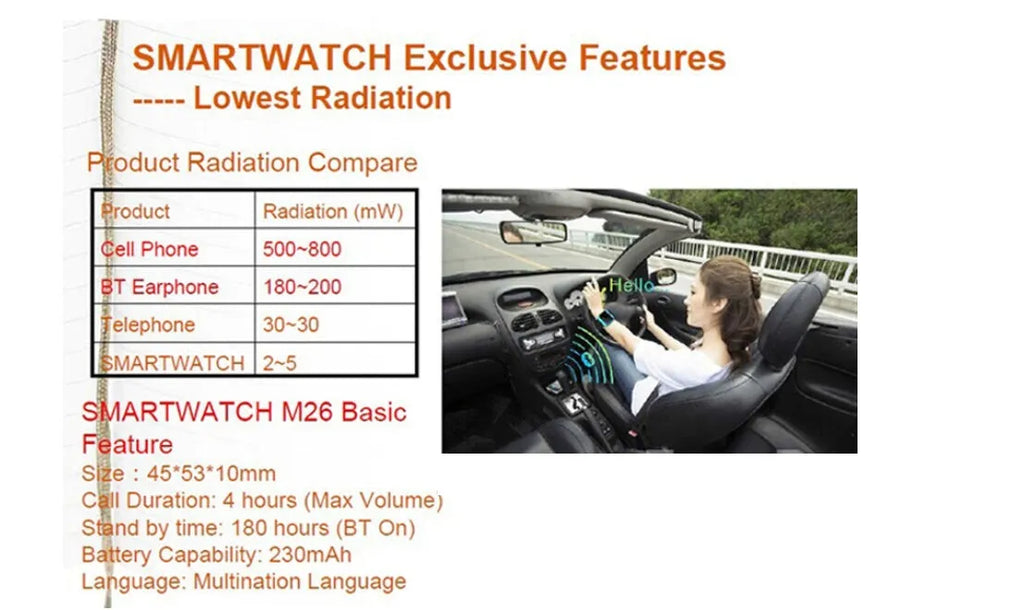 Bluetooth sports smartwatch in black, white, or blue with smartphone compatibility