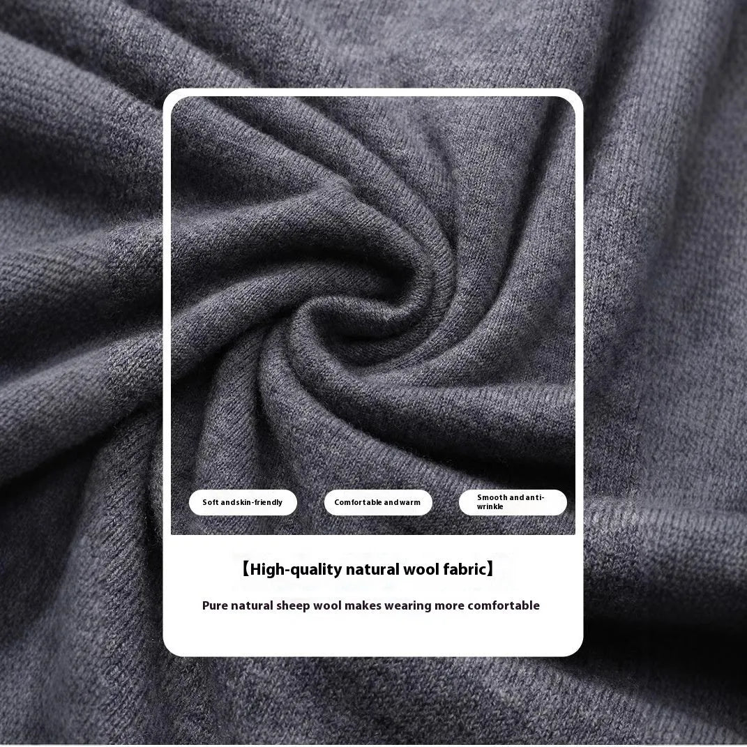 Men's standard wool pullover sweater in regular cut showing multiple colour options