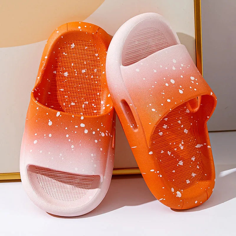 Children's gradient colour PVC summer slippers with non-slip soles