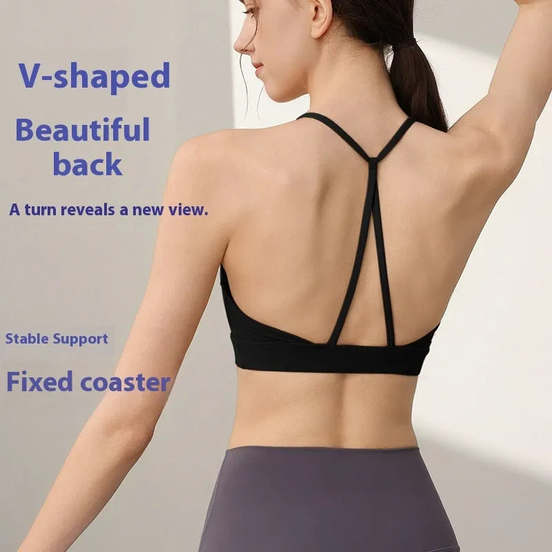 Women's nylon sports vest with fixed double-shoulder straps in Sunshine Desert colour.