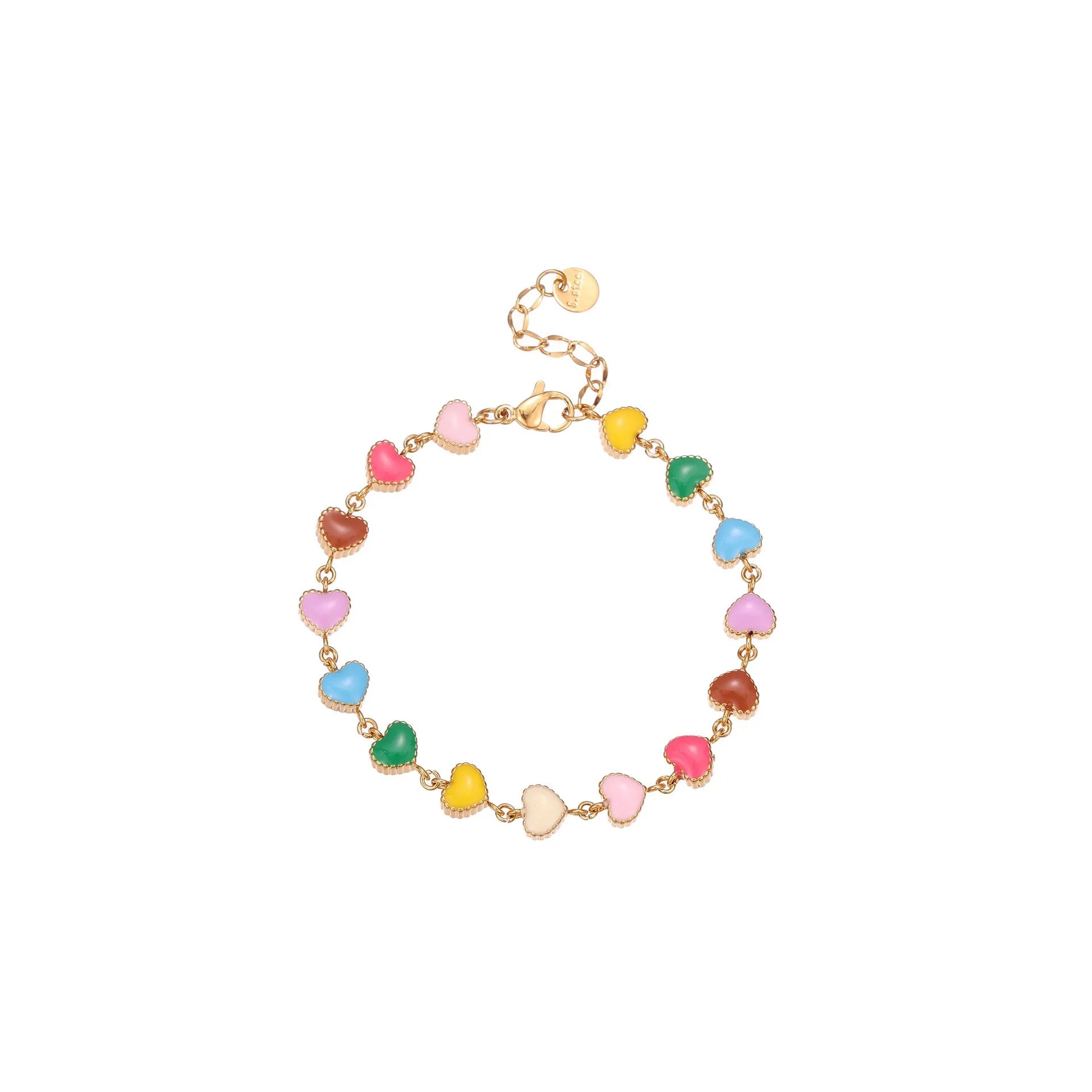 Gold or silver colour love heart-shaped titanium steel bracelet for women's fashion jewellery