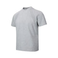 Loose fit short sleeve top with air layer stitching detail in black, grey, or white.