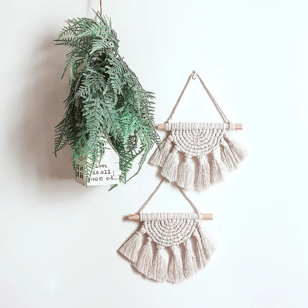 Hand-woven cotton linen tapestry wall decoration Nordic style 20x25cm for meter box cover