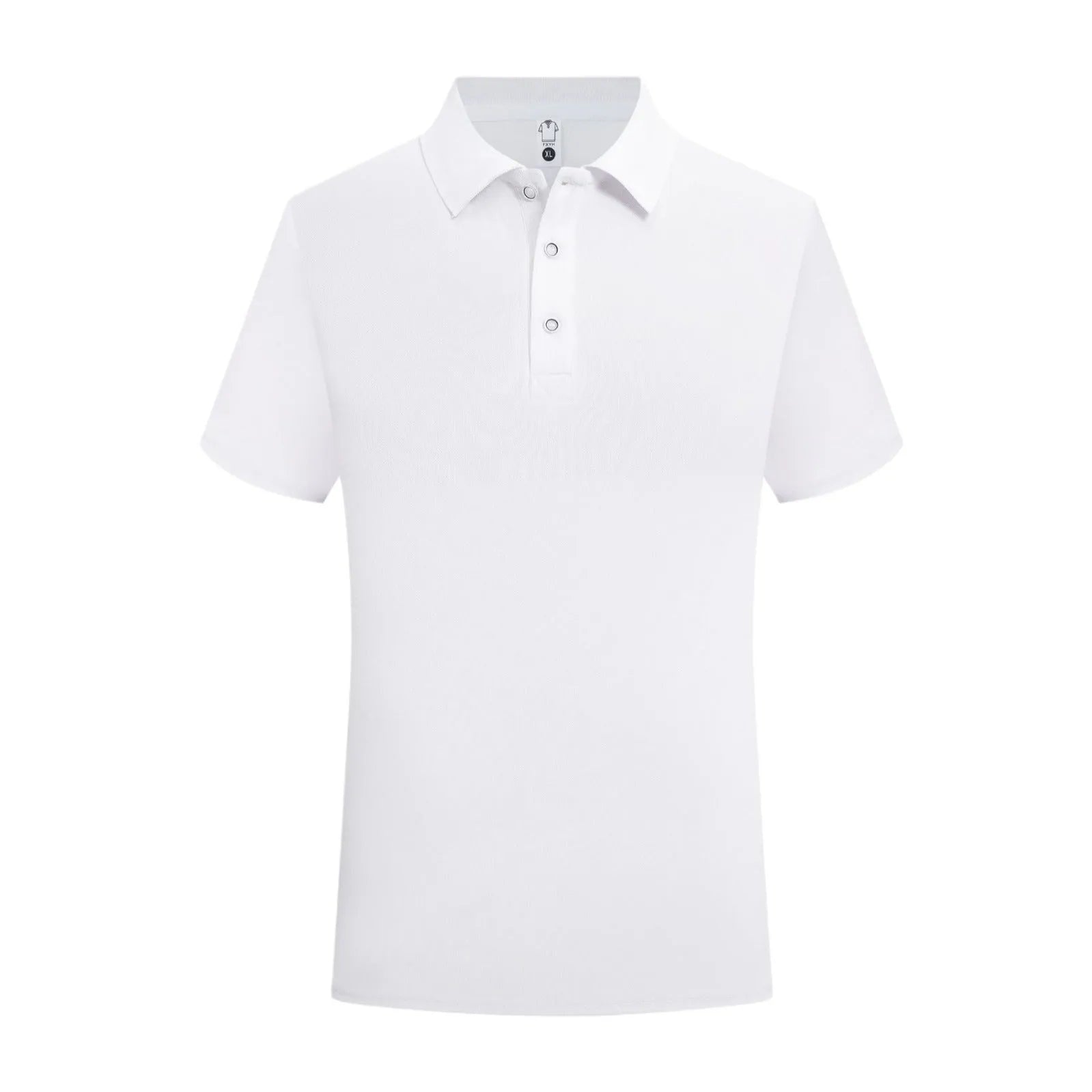 Short-sleeved cotton advertising shirt on a hanger, shown in a solid colour, suitable for custom embroidery.