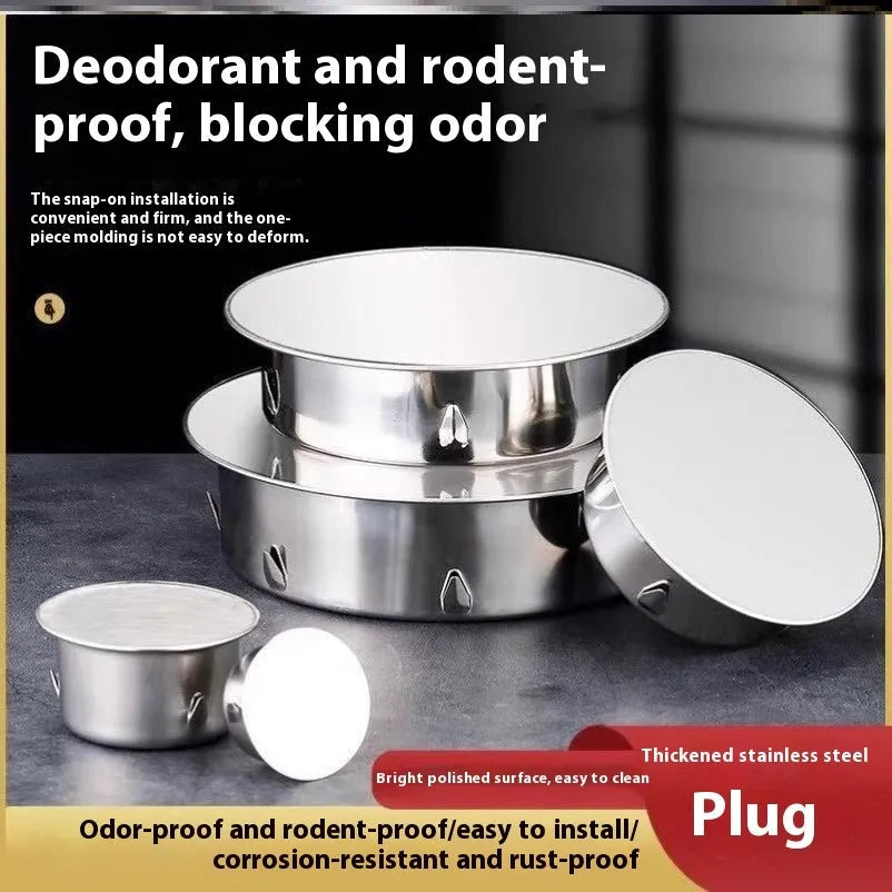 Stainless steel floor drain deodorant seal cover with modern simplicity styling
