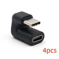 Four U-bend USB male to female adapter extension cables for mobile devices