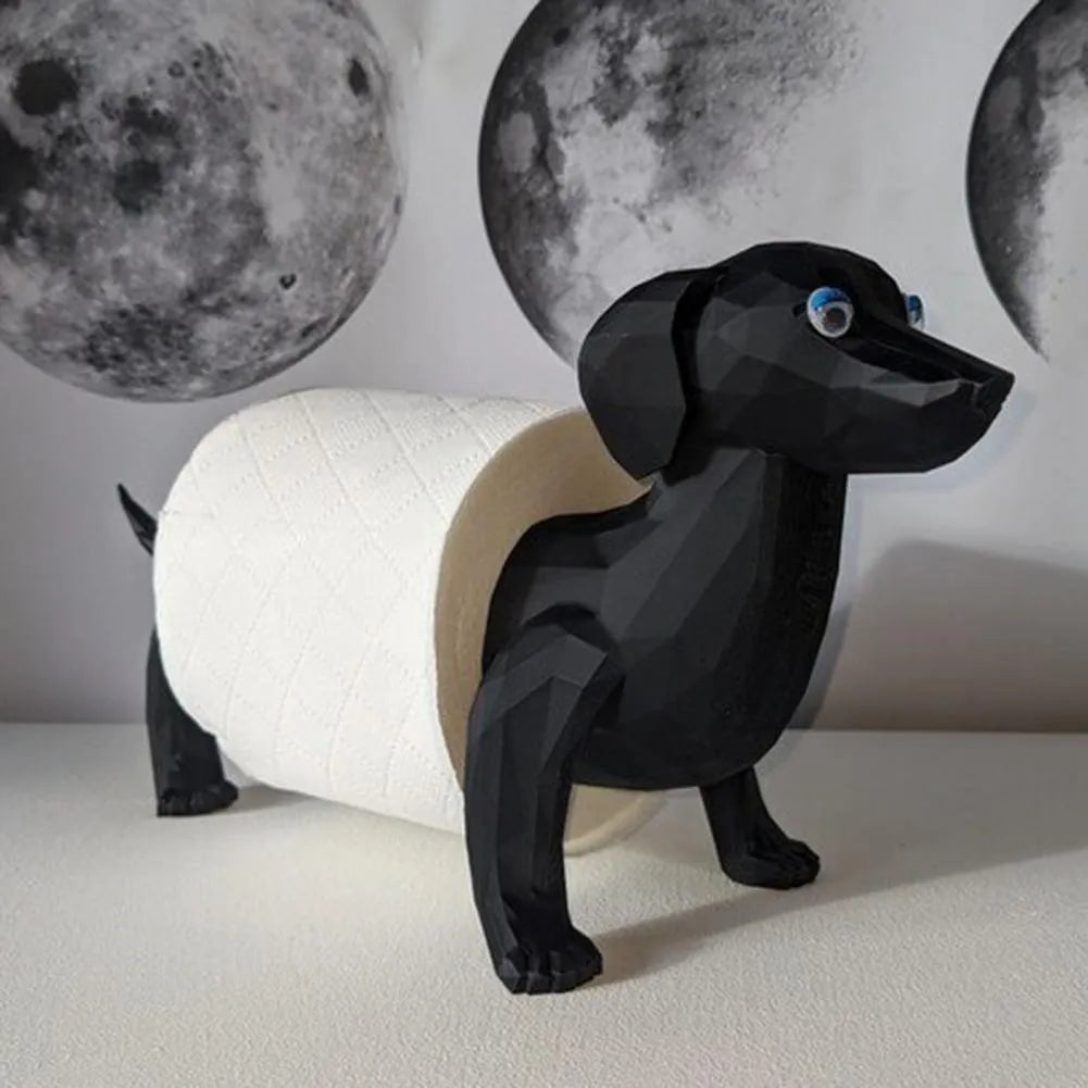 Creative animal dog toilet tissue holder in solid colour, size 8cm by 10.5cm, lightweight paper stand