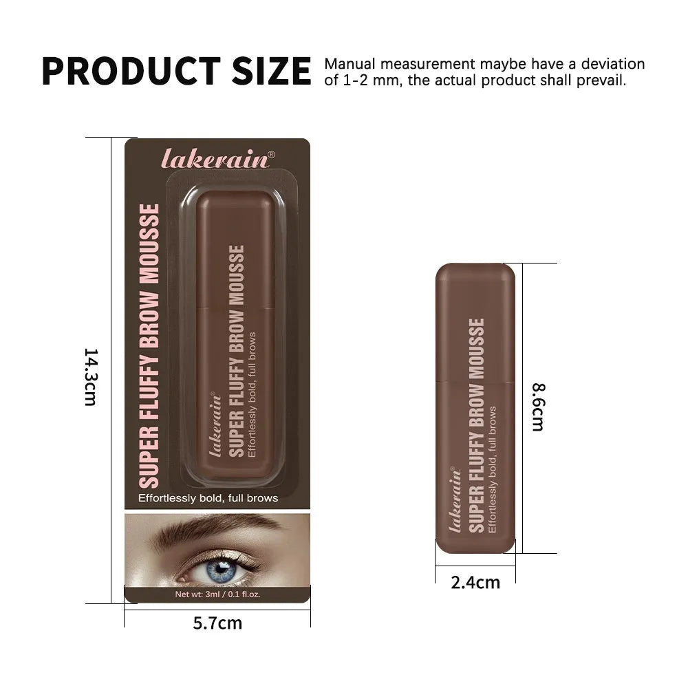 Eyebrow mousse cream with application tool for three-dimensional brow shaping