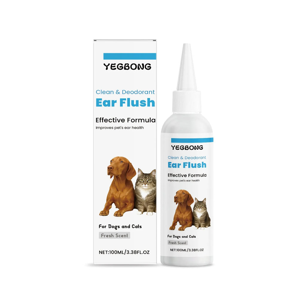 100ml pet ear cleaner bottle with applicator for cats and dogs