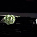 Jasmine scent solid gypsum car air vent perfume clip in beige white or fresh green.