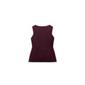 Dark red slim fit sleeveless sweater vest with gold buttons and 3D pattern detailing on a mannequin