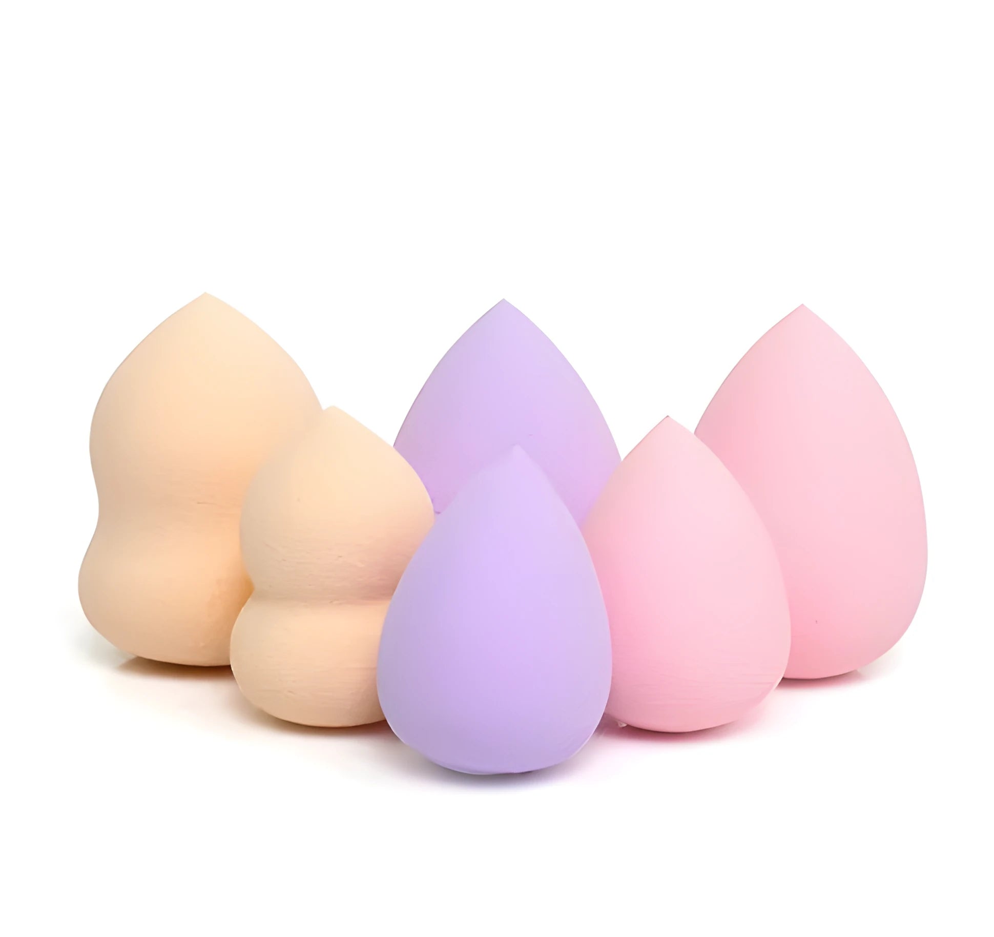 Latex water drop sponge puff in gourd shape for foundation application, available in multiple colours