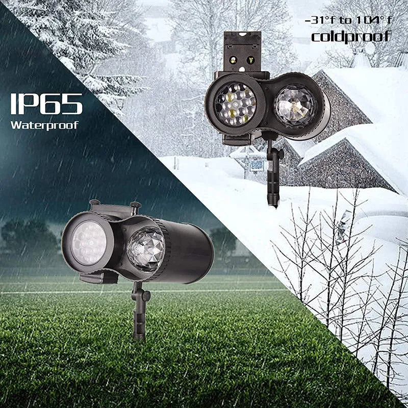 Outdoor IP65 rated animated watermark LED light with double tube design for gardens and patios