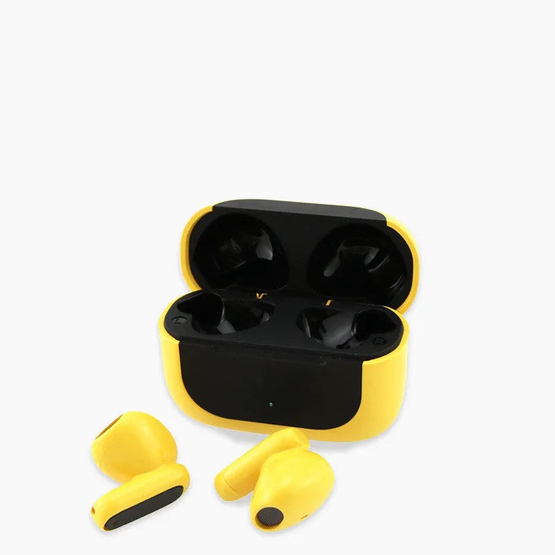 Jerry Cartoon wireless Bluetooth headphones in black, white, or yellow colours with earplug design