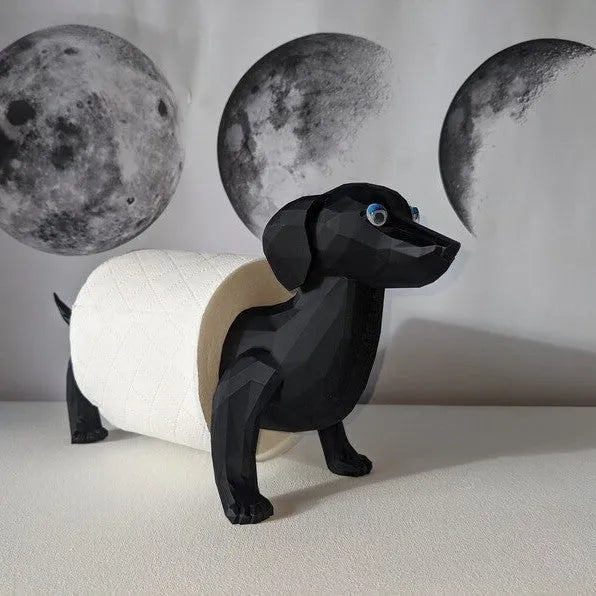 Creative animal dog toilet tissue holder in solid colour, size 8cm by 10.5cm, lightweight paper stand