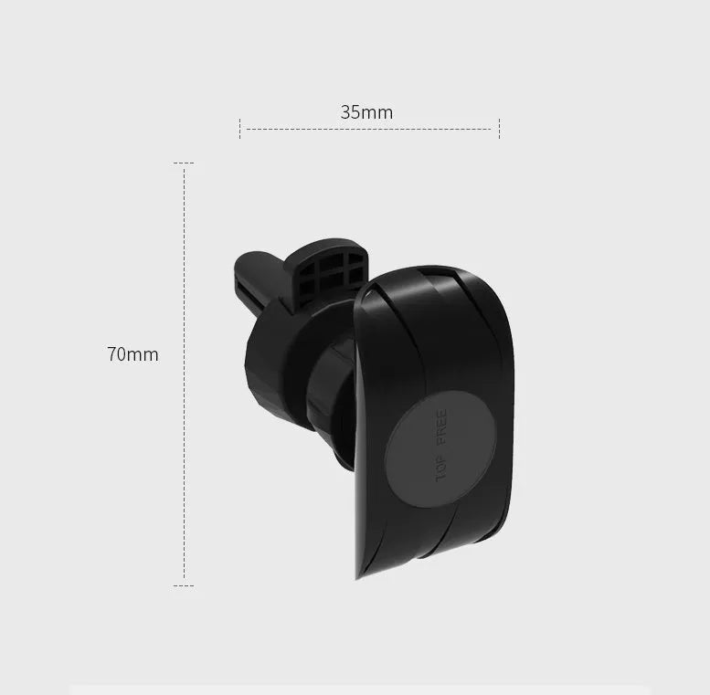 Glory black universal car phone holder shown mounted on a car dashboard.