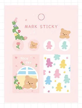 Sweet Notes PVC index stickers in various colours showing 15mm by 50mm size.