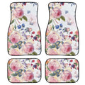 Black printed rubber car foot mat set, four pieces shown, 20mm thick waterproof lining.