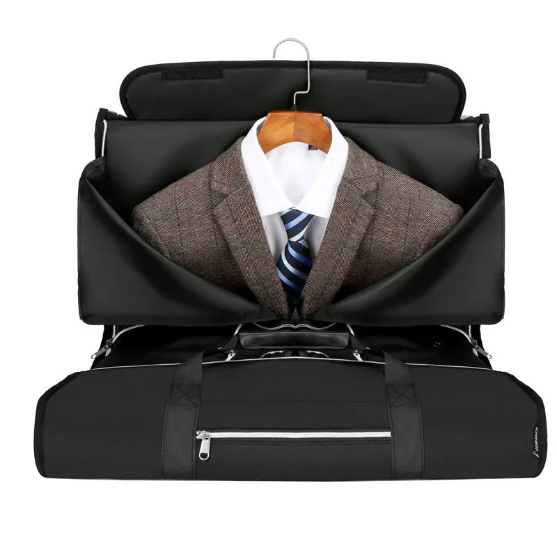 Grey Oxford cloth multi-purpose storage bag with compartments showing dry wet separation feature.