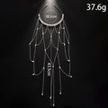 Gold mesh tassel hair chain for women with pearl construction and electroplated finish