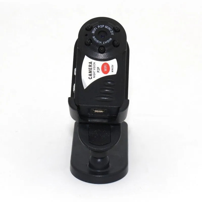 Black wireless Wifi remote camera with LCD screen and optical zoom lens