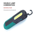 Black and green USB auto repair work light with compact design for workshop use
