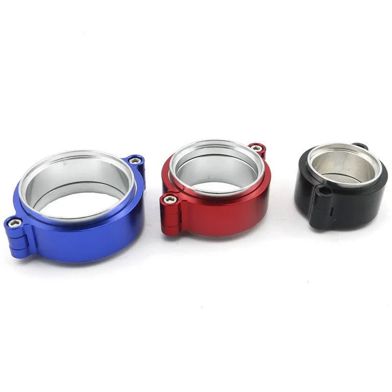 Aluminium turbo exhaust clamp for 2-3 inch downpipes in black, blue or red colours
