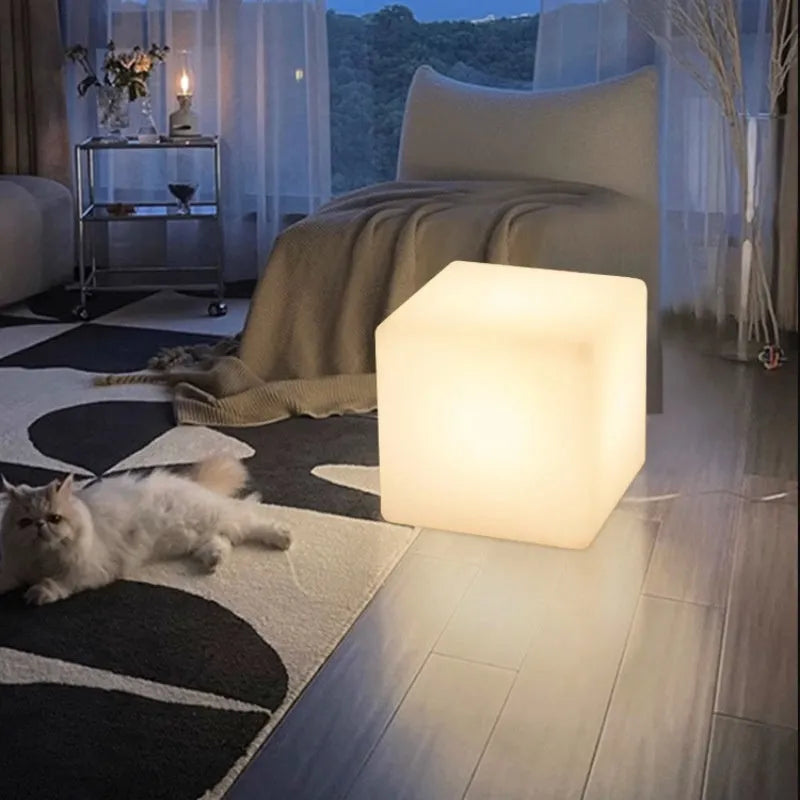 Waterproof LED cube stool light with modern design in various sizes