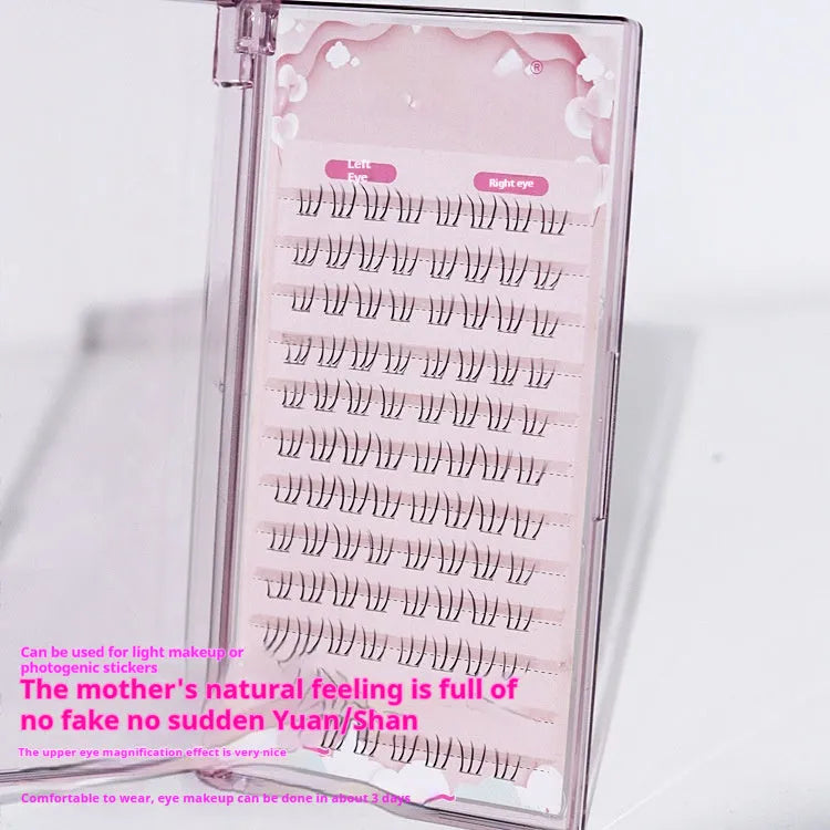 Kitten's paw lower false eyelashes with segmented sheer root and natural long pointed tail style